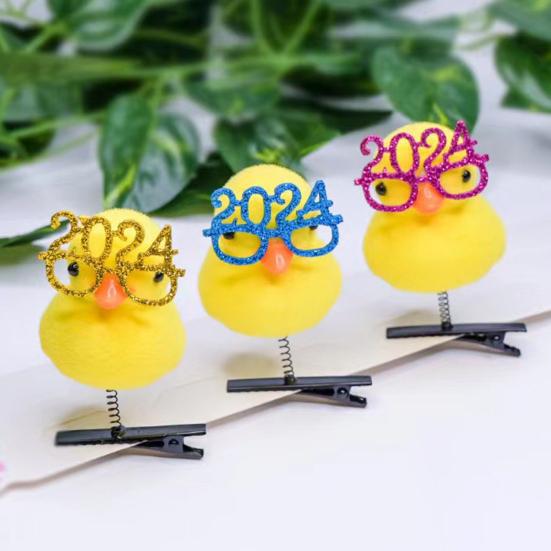 5 шт. заколки для волос мультяшная утка капибара декор флокированный материал пружинный дизайн заколки для волос аксессуары для волос