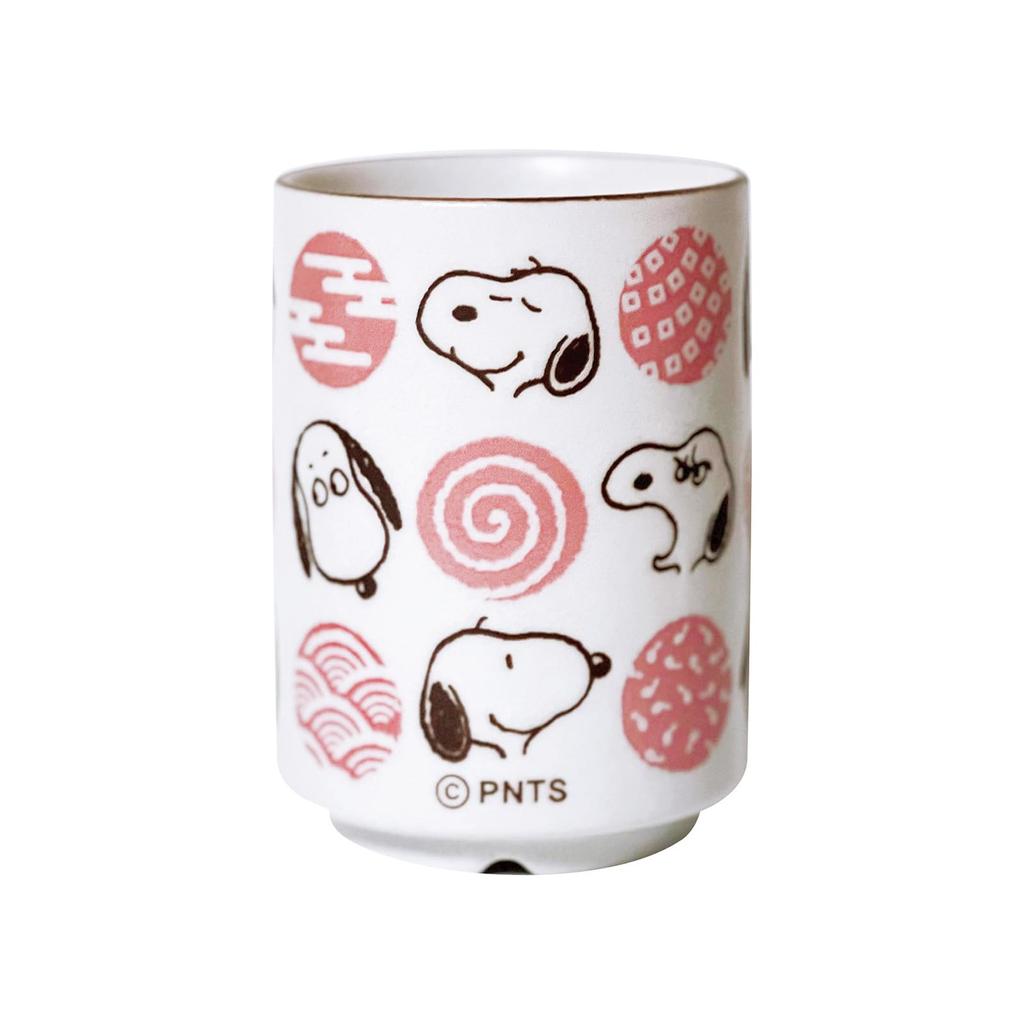 PEANUTS Snoopy Microwave and Dishwasher Japanese Made In Product 631102 Teacup, Approx. 270ml, Safe, Pattern, Pink, Japan, Number