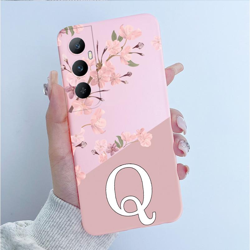 Чехол для Realme C65 4G Мягкий силикон Цветы Печать букв Защитная задняя крышка для Realme C 65 RealmeC65 RMX3910 Чехлы для телефона