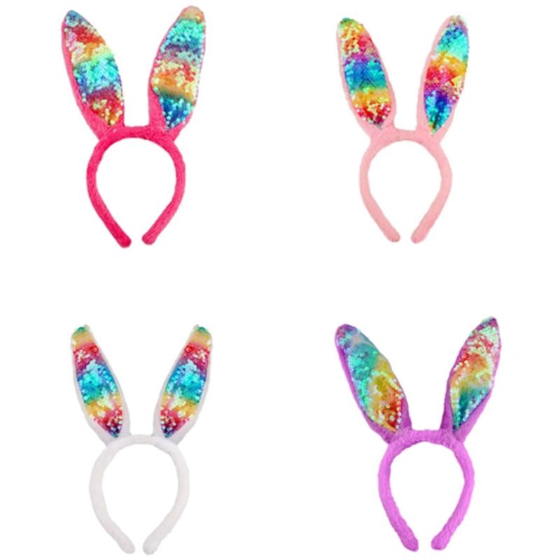 Rabbits Ear Headbands Sequins Hairband for Role Play Enthusiasts Photography