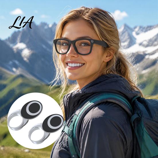 Gift for Glasses Users LED Indicator Light Cover Ray-Ban Meta Smart Glasses, Anti-Glare Camera Blocking Sticker Rotating Shading Sticker, Protective