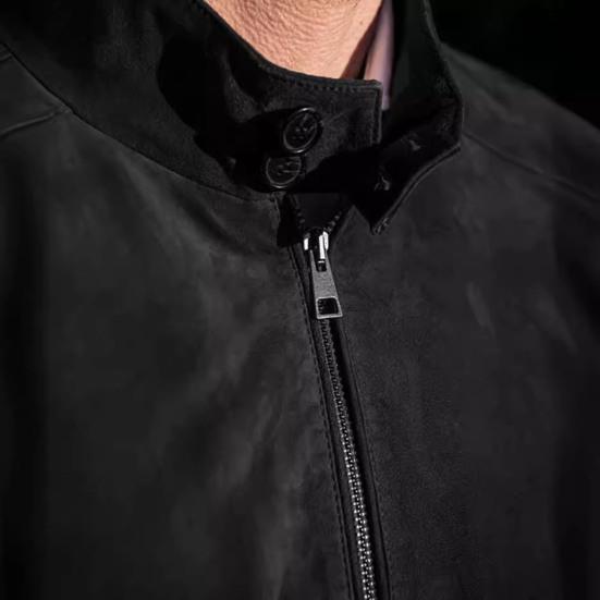 Мужское пальто с воротником-стойкой, длинным рукавом, однотонная замшевая куртка с двусторонними карманами на молнии, приталенная верхняя одежда