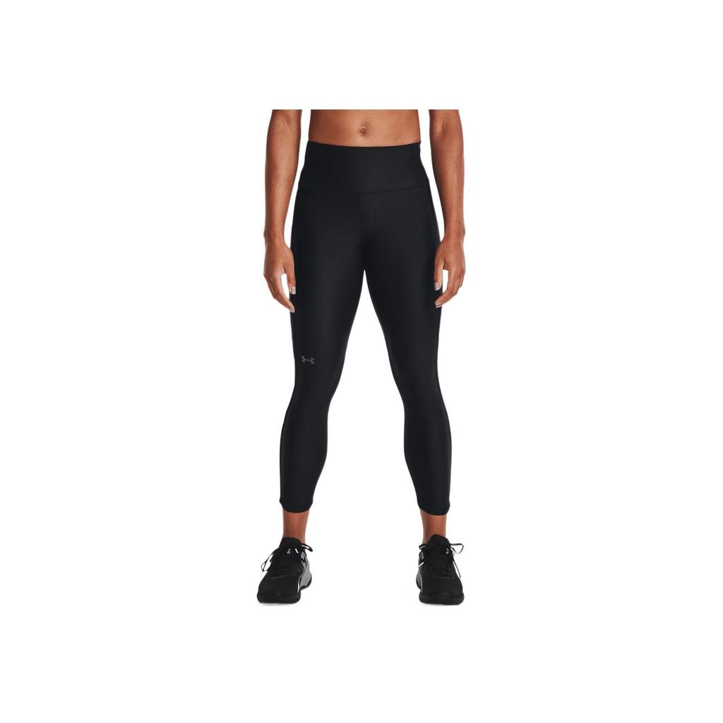 Under Armour Solid Color Casual Tight Fitness Cropped Sports Pants Women Bottoms Black 1369905-001