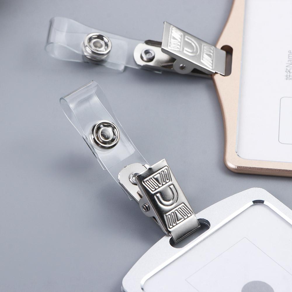 Holder Metal Stainless steel ID Card Clips Card Clip Holders Badge Reel Clips Badge Holder Clip