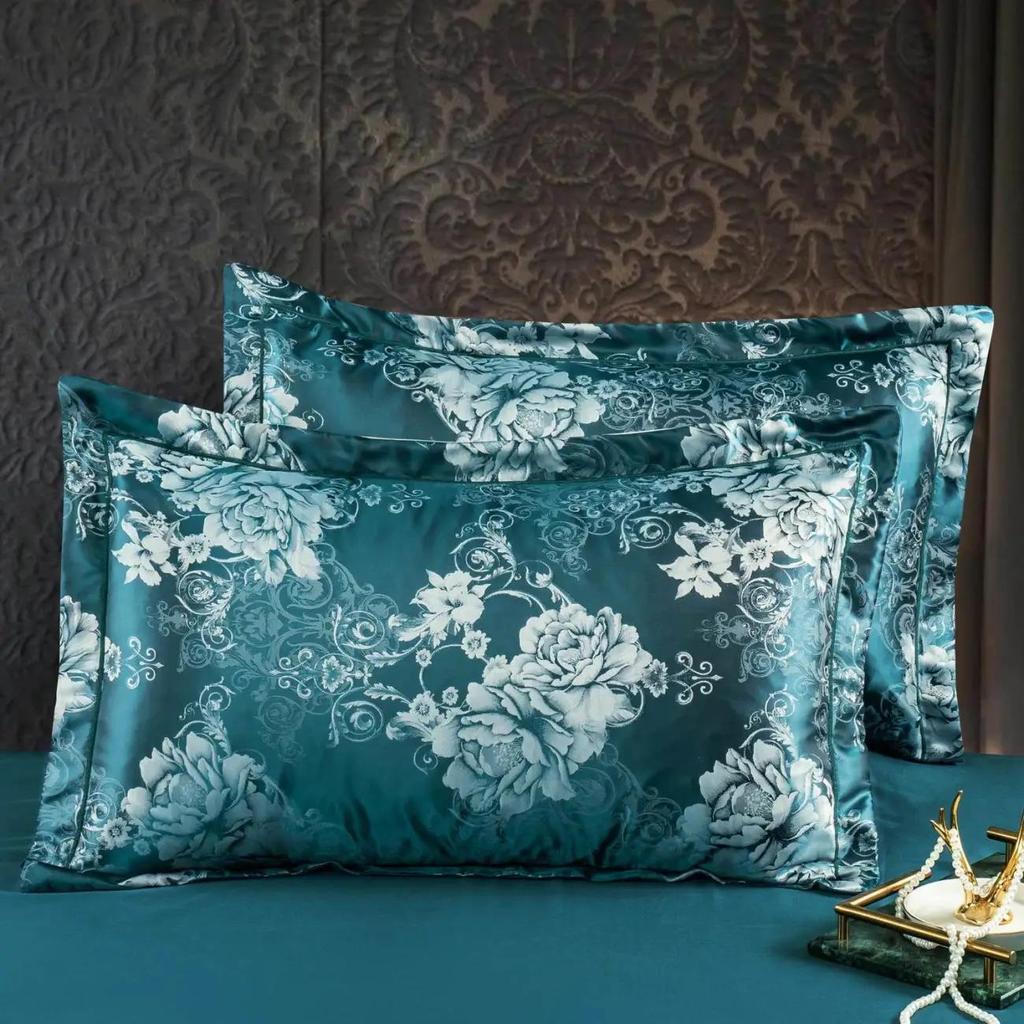 Жаккардовые наволочки в европейском стиле. Пара наволочек для взрослых. Одноместное студенческое общежитие. 74*48 см. Шелковые атласные наволочки, 2 шт.