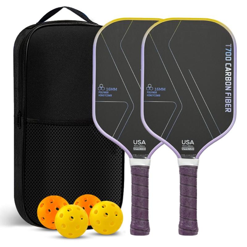 Pickleball Paddle T700 Carbon Fiber Composite Core Lightweight Outdoor Sport Racket Beginners Recreational Players