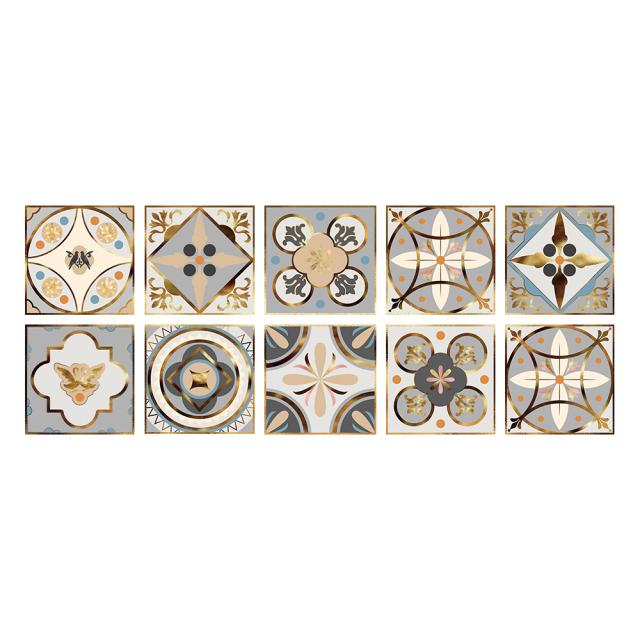 10 листов кухонная клейкая настенная плитка, наклейка для пола, украшения ванной комнаты, очистка и приклеивание фартука, водонепроницаемые керамические обои, 3d настенная панель