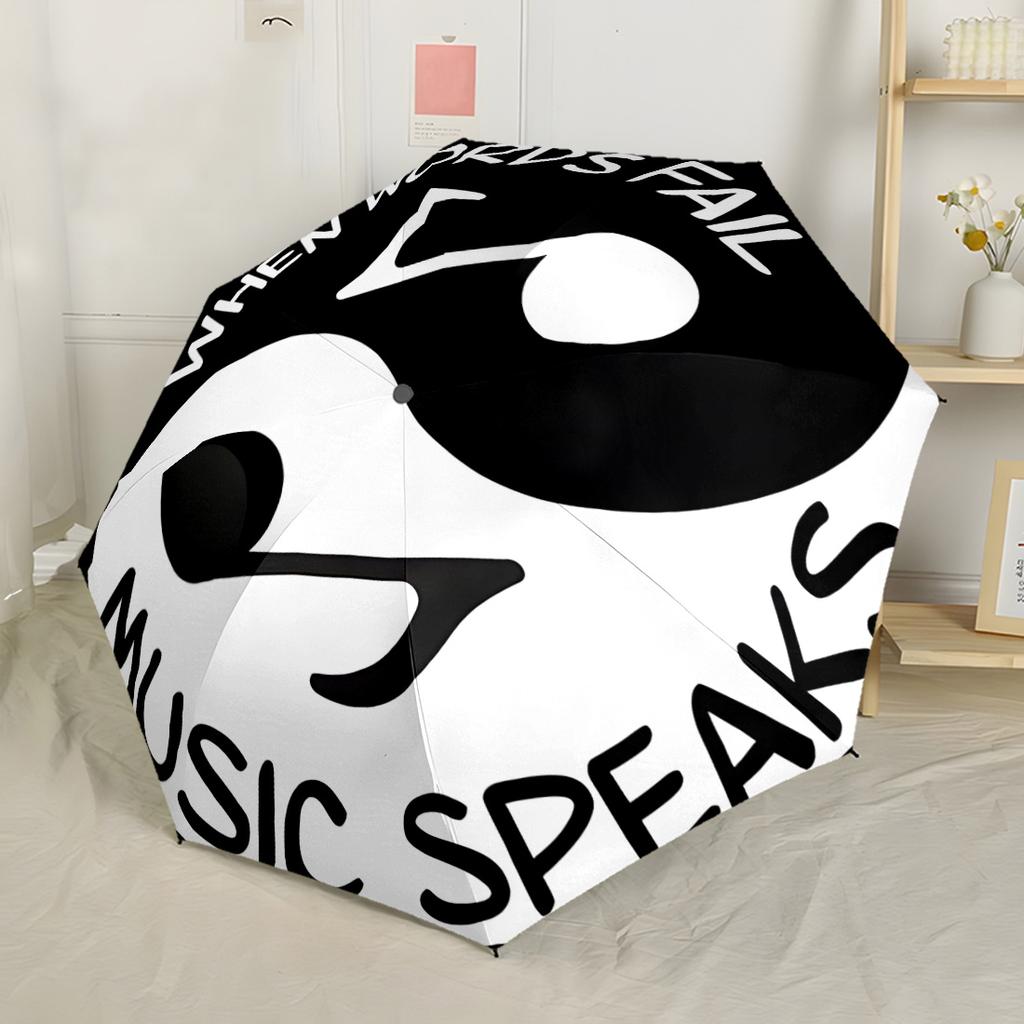 Music And Art Harmony Portable Automatic Umbrella Retractable Design with 8-Rib Durability Foldable Design for Outdoor Daily Use Fashion Lovers