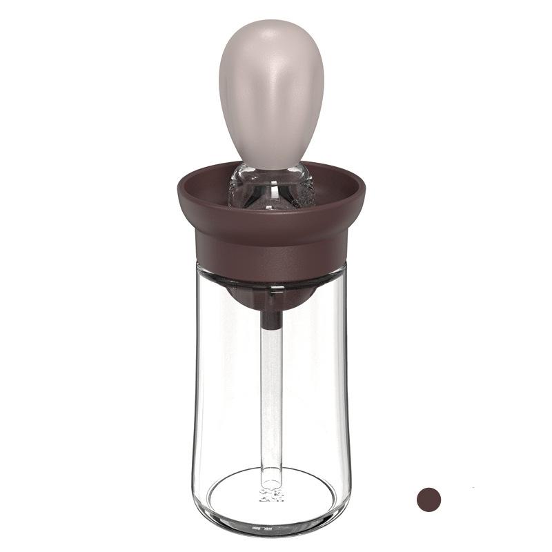 Kitchen Oil Bottle Silicone Glass Oil Container With Brush Barbecue Spray Bottle Oil Dispenser For Kitchen Cooking BBQ Tool