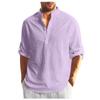 Designer Spring Summer Men's Casual Cotton Linen Solid Color Long Sleeve Shirts Loose Shirts