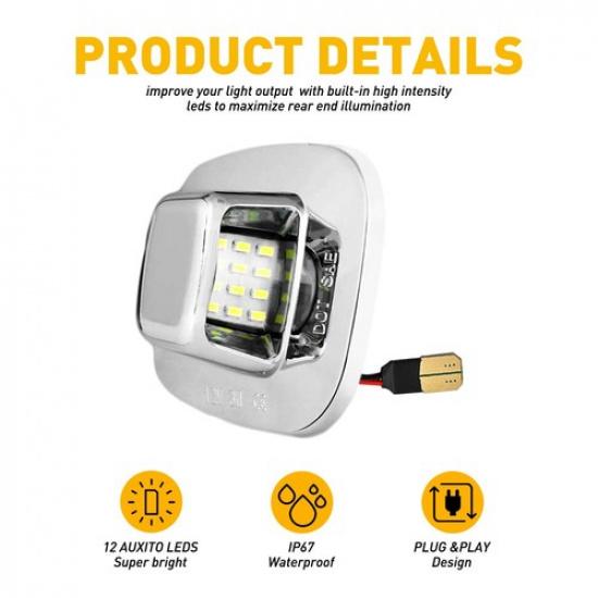 LED License Plate Light For 88-00 Chevy C/K 1500 2500 3500 WHITE Tag Lamp EOA