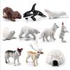 10Pcs Arctic Circle Ocean Sea Animal Figurines Set  Animal Learning Models Figures Christmas New Year Birthdays Gift