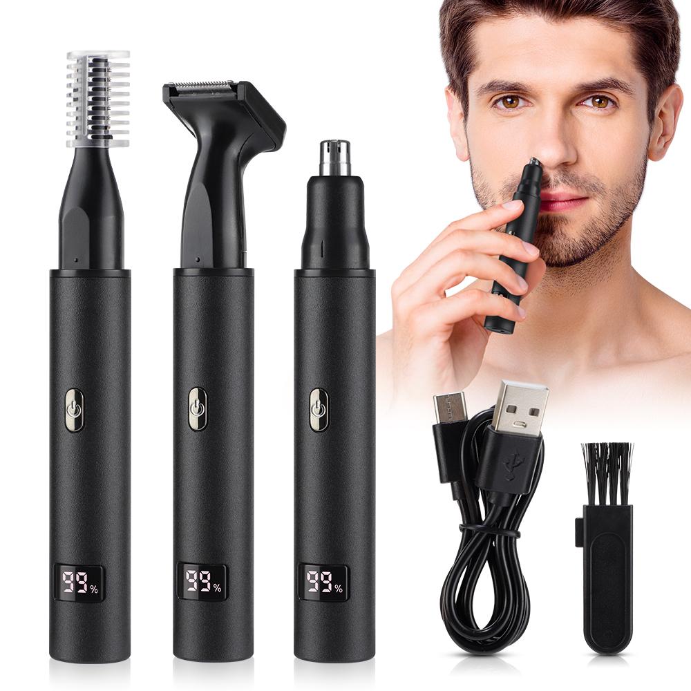 3in1 Electric Ear Nose Hair Trimmer For Men USB Charging Portable Nose Hair Trimmer For Men Women Ear Nose Eyebrow Facial Hair