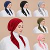 New Muslim Inner Hijab Turban Women Pre-Tied Cap Long Tail Headscarf Wrap Beanies Bonnet Head Scarf Stretch Headwear Ninja Hat