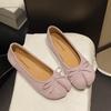 Женские балетки с бабочкой и узлом, модные туфли без застежки на плоской подошве, удобные туфли-балетки с мягкой подошвой
