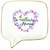 [R0488] - Ceramic Storage Cup 'La Meilleure Maman' White Pink - 11. 5x11. 3x2cm