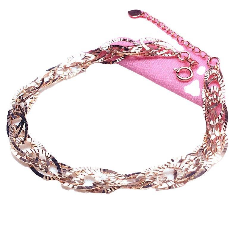 Фиолетовое Позолоченное Розовое Золото Блестящее Кольцо Кольцо Кольцо Браслет Простое Модное Цветное Золотое Украшение Высокий Стиль