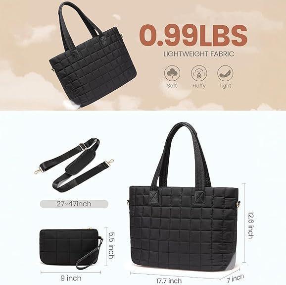 Shoulder bag for women lightweight water-resistant yoga and fitness bag diamond-patterned high-end laptop bag