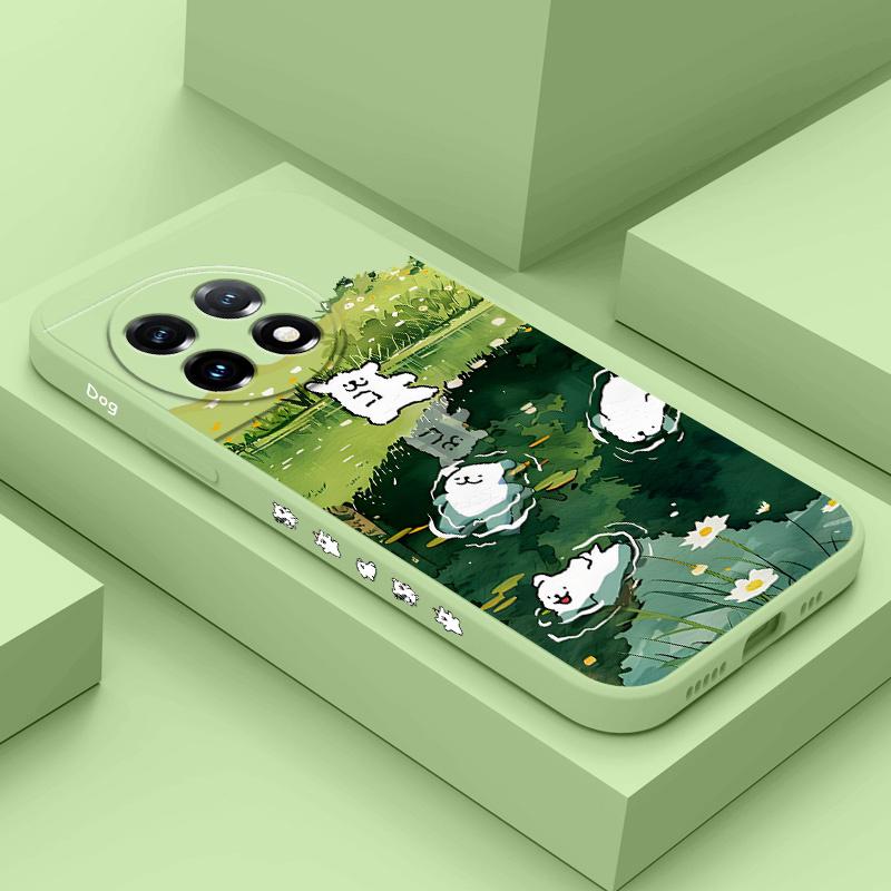 Чехол для телефона "Щенок в стиле кантри" для Oneplus 13 13R 12 12R 11 11R 10 10R 10T 9R 9RT 9 8T 8 7 7T Pro 5G Жидкий силиконовый чехол
