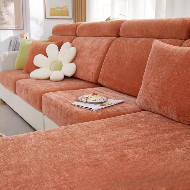 Чехол для дивана с защитой от кошачьих царапин, новый зимний утолщенный чехол из синели, универсальный нескользящий чехол для подушки без измерений
