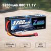 Zeee 80C 5200mAh 3S Lipo большой емкости и для RC RC 11.1V 1/8 1/10 автомобилей, продуктов, дронов и т.д.. (В комплект входит Т-образная заглушка)