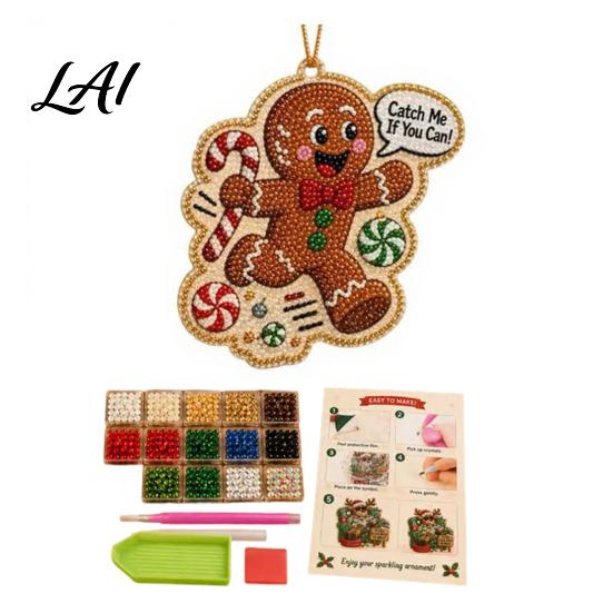Beginner Friendly DIY Ornaments Christmas Hanging Faux Pearl Art Kit for Adult Bead Festive Party Favors Gifts Painting Ornament Handmade