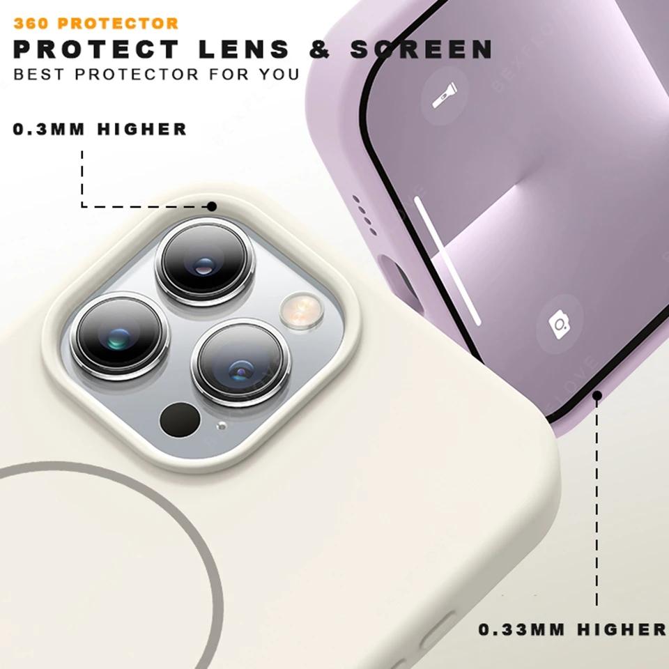 Милый магнитный чехол для телефона для iPhone 17 11 12 13 16 Pro Max Air 15 14 16 Plus Magsafe Жидкий силикон Защита зарядки Мягкая крышка