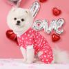 Пижама для собаки Я люблю маму Мягкий розовый узор с сердечками Одежда для собаки Комбинезон Костюмы для собаки для маленьких средних щенков Собака Кошка День матери