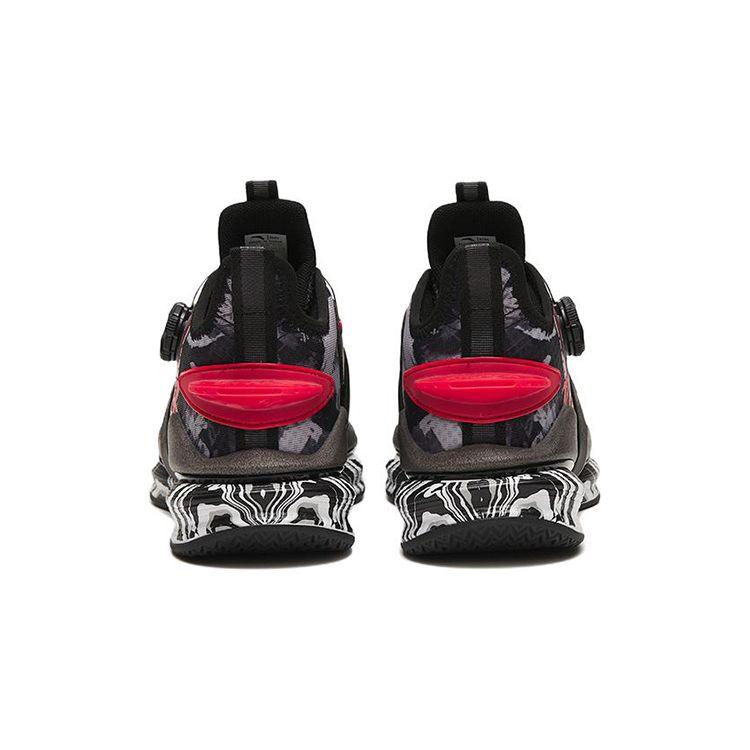 Anta Kids Non-Slip Shock Absorbing Wear-Resistant Mid-Top Basketball Shoes Kids Basketball Shoes Black White Red 312241110-11