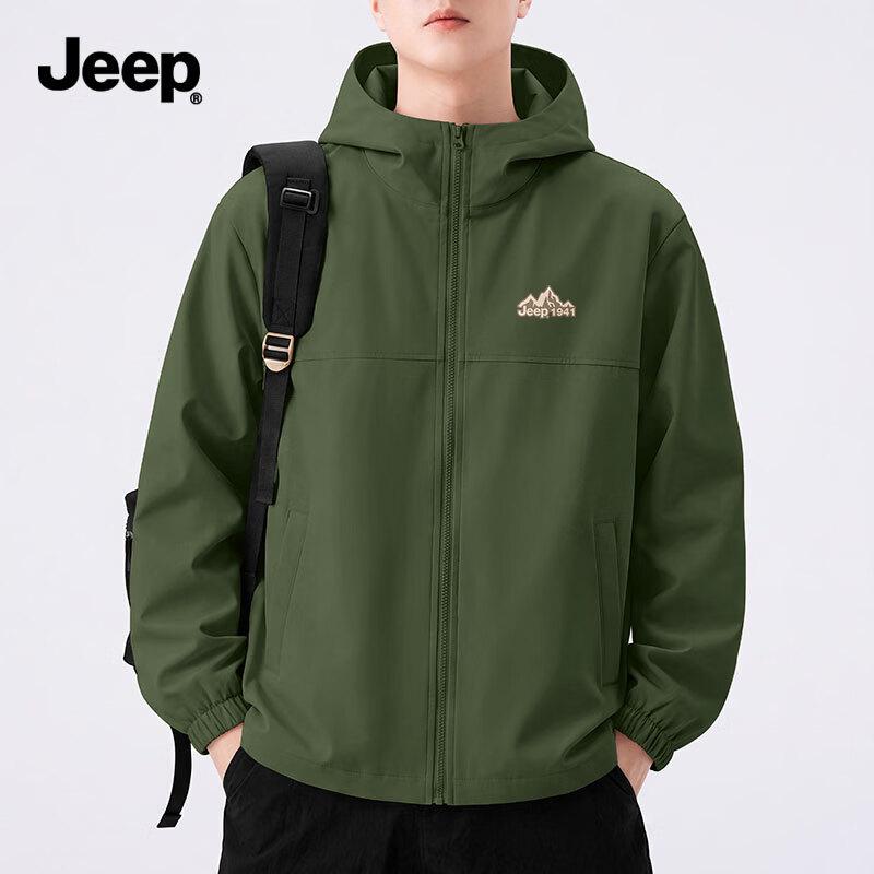 Jeep Мужская ветрозащитная водонепроницаемая куртка с капюшоном