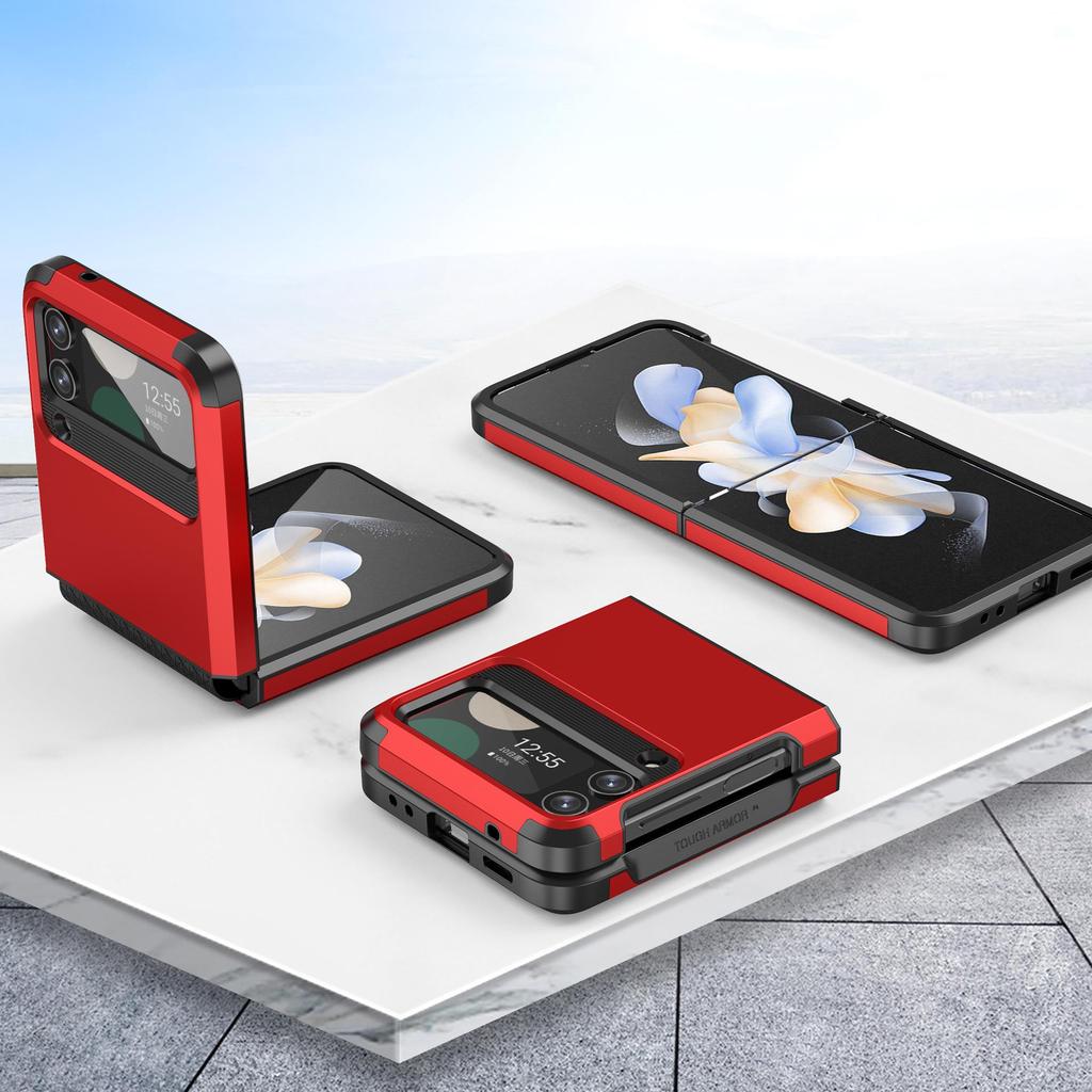 Цельный бронированный чехол с цветными блоками для Samsung Z Flip 6/5 - Модная складная защита