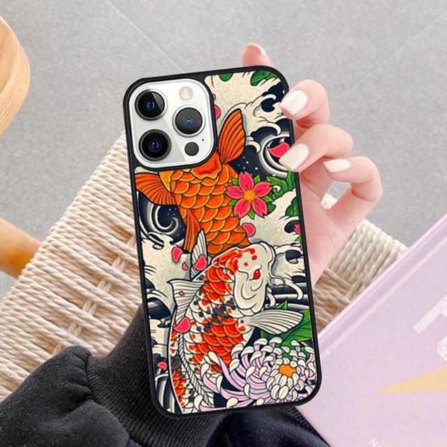 Чехол для телефона с татуировкой японского карпа кои, дракона, волны для iPhone 17 Air 13 12 14 15 16 Чехол для Apple Pro Max Plus SE Coque