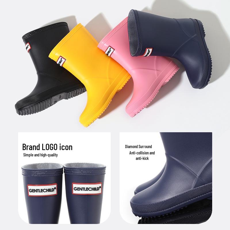 Детские водонепроницаемые нескользящие резиновые сапоги для мальчиков и девочек, возраст 2-8 лет - Оригинальное простое качество