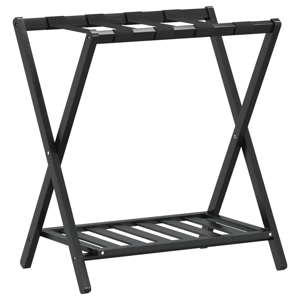 Luggage Rack Black 68 x 38 x 58 cm Bamboo