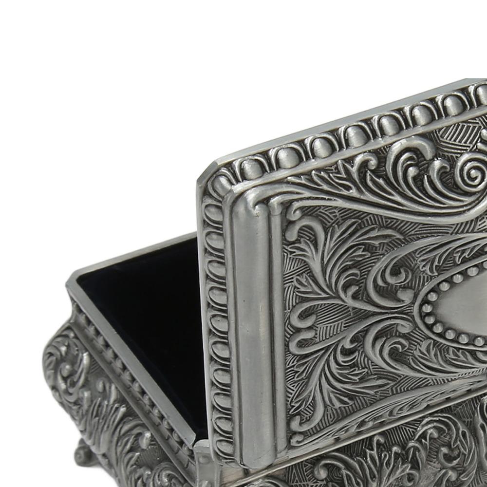 Antique Vintage Jewelry Box Silver Musical Jewelry Box Jewelry Boxes Metal Trinket Box For Women