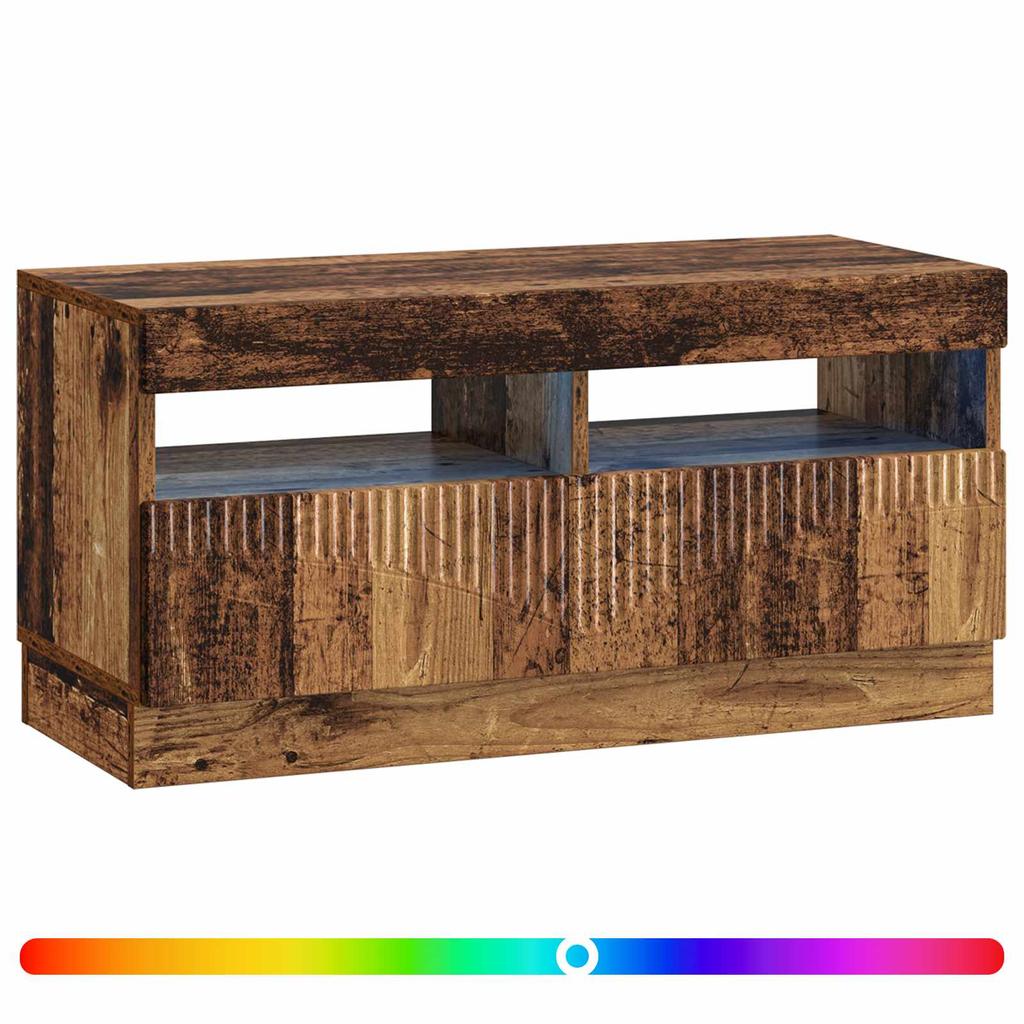 LED TV Cabinet Reclaimed Wood Engineered Wood