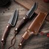 Wooden Handle Boning Knife, Kitchen Vegetable Cutter Knife, Fruit Peeling Knife, Portable Camping Picnic Knives With Sheath