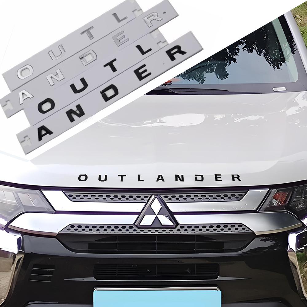 Car 3D ABS Letters Logo Decals Sticker For Mitsubishi OUTLANDER Car Front Head Hood Alphabet Emblem Badge Styling Stickers