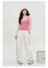 Summer solid color vest, camisole, button, slim fit, sexy interior, breathable casual pullover top