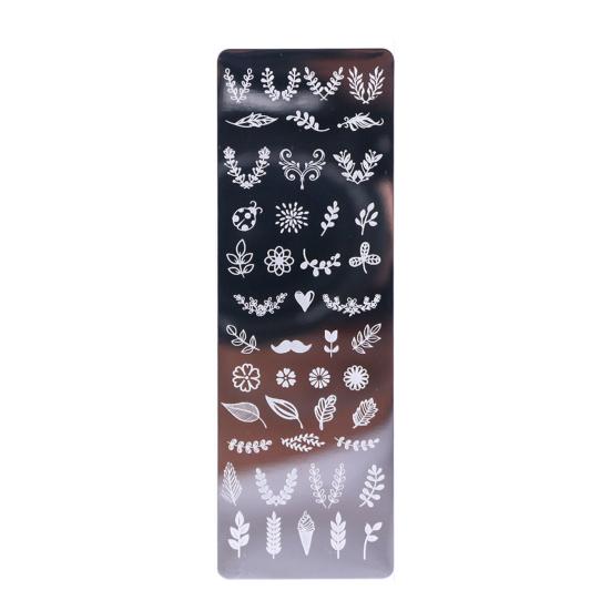 Nail Art Stamping Plate Clear Engraved Leaf Flower Printing Stainless Steel DIY Manicure Template Nail Tool for Beauty