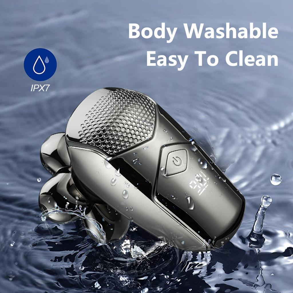 Мужская электробритва для мытья всего тела, бритва с шестью лезвиями, многофункциональная бритва с цифровым ЖК-дисплеем