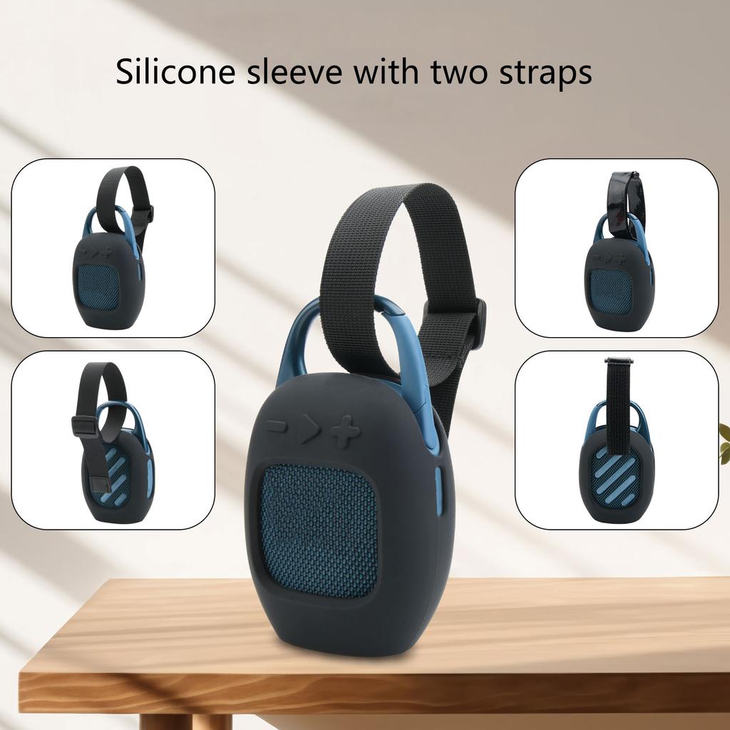 Противоударный силиконовый дорожный чехол для портативной Bluetooth-совместимой колонки JBL Clip 5 с карабином, защитная накладка