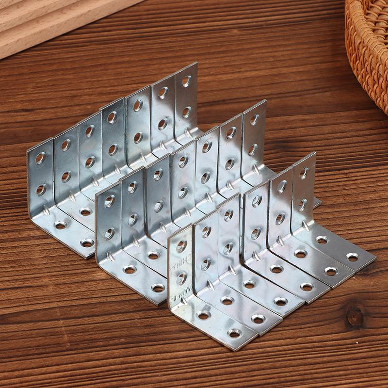 20 шт. L-образных угловых кронштейнов Металлические угловые скобы Кронштейн для полки ящика Настенный кронштейн Фиксация Прямоугольные угловые скобы Мебельная фурнитура