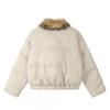 Unisex Oversized Winter Cotton Puffer Coat With Faux Fur Collar - Loose Fit Streetwear Style Cold Weather