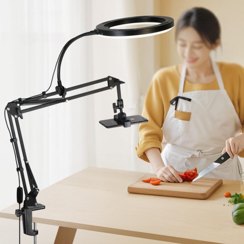 Phone Stand for Live Streaming Desktop Boom Arm Adjustable Height Suitable for Selfie Shooting Fill Light Video Recording 5