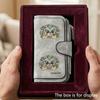 Unique French Bulldog Floral Pattern BARK Men's Large Capacity Wallet with Business Card Slot and Cash Pocket, Suitable for Formal Occasions and