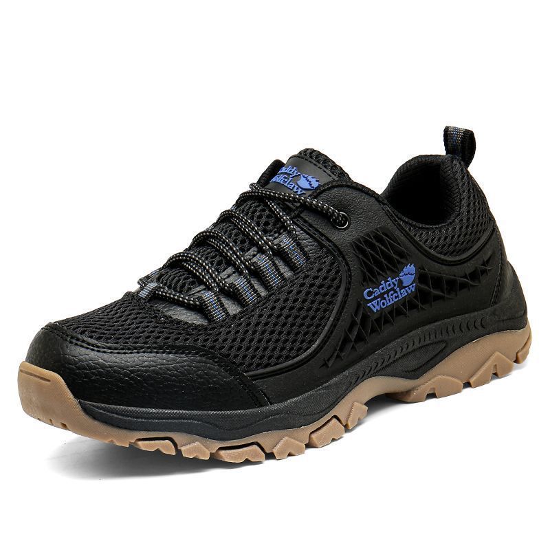 Summer Breathable and Non-smelly Mesh Shoes Men's Beef Tendon Soles Waterproof and Non-slip Sports Shoes Large Size Middle-aged Dad Shoes Travel Shoe