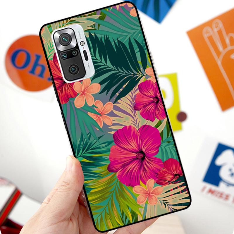 Tropical aloha Hibiscus pattern Case For Xiaomi Redmi Note 12 Pro 11 8 9 10 Pro 9S 10S 11S 12S Redmi 12C 10C 9C 10A Cover