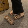 Fashion Women Sandals Woven Leather Summer Slippers Fashion Slingback Flats Sole Sandalias De Mujer Outdoor and Indoor