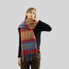 Mohair Rainbow Plaid Fringed Scarf Women's Thickened Warm Wool Lengthened Scarf